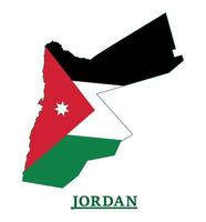 Jordanië nationaal vlag kaart ontwerp, illustratie van Jordanië land vlag binnen de kaart vector