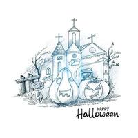 gelukkig halloween festival achtervolgd verschrikking huis achtergrond ontwerp vector