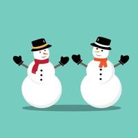 sneeuwman icoon vlak stijl. vector eps10. sneeuwman met hoed en sjaal. vector illustratie. nieuw jaar concept.
