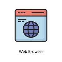 web browser vector gevulde schets icoon ontwerp illustratie. wolk berekenen symbool Aan wit achtergrond eps 10 het dossier