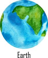 waterverf planeet aarde geïsoleerd Aan wit. aarde illustratie vector