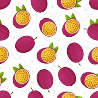 een sappig passie fruit patroon. vector illustratie van passie fruit patroon. eindeloos patroon van exotisch vruchten.