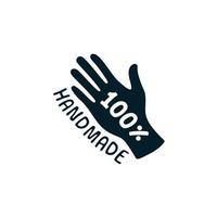 100 handgemaakt label. vector 100 procent hand- gemaakt icoon