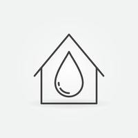 huis met water laten vallen vector dun lijn loodgieter icoon