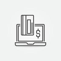 laptop met credit kaart vector concept online bank icoon