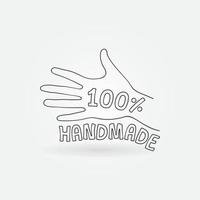 100 procent handgemaakt vector label. 100 hand- gemaakt icoon