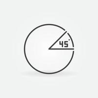 45 mate hoek in cirkel vector concept minimaal schets icoon