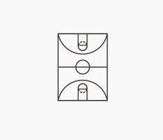 basketbal rechtbank lijn kunst ontwerp vector