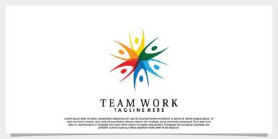 team werk logo ontwerp vector met creatief concept sjabloon