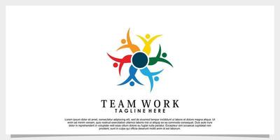 team werk logo ontwerp vector met creatief concept sjabloon