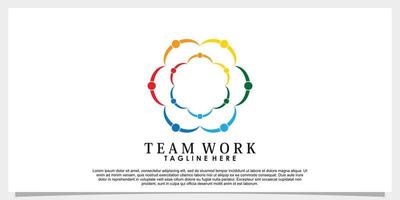 team werk logo ontwerp vector met creatief concept sjabloon