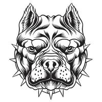 pitbull hoofd vector ontwerp illustratie