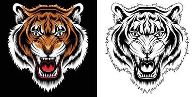 boze tijger hoofd vectorillustratie vector