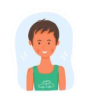 avatar voor tiener jongen vector