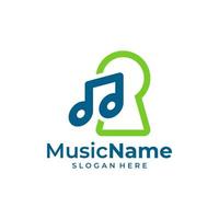 muziek- hangslot logo vector icoon illustratie. hangslot muziek- logo ontwerp sjabloon