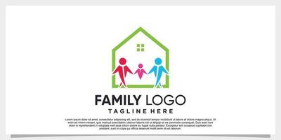 creatief familie zorg logo en hart logo ontwerp sjabloon met uniek lijn kunst stijl een deel 2 vector