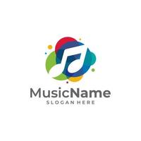 muziek- kleur logo vector icoon illustratie. kleurrijk muziek- logo ontwerp sjabloon