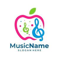 appel muziek- logo vector. muziek- appel logo ontwerp sjabloon vector