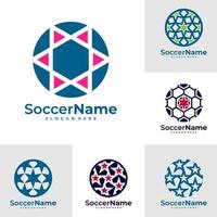 reeks van ster voetbal logo sjabloon, Amerikaans voetbal ster logo ontwerp vector