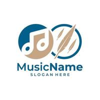 veer muziek- logo vector. muziek- veer logo ontwerp sjabloon vector