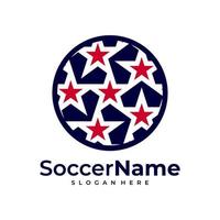 ster voetbal logo sjabloon, Amerikaans voetbal ster logo ontwerp vector