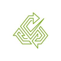 recycling symbool icoon logo sjabloon. gerecycled pijlen ontwerp illustratie. zakelijke merk identiteit vector