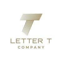 elegant goud brief t logo. creatief logotype ontwerp voor luxe bedrijf branding. vector