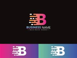 b logo, creatief b uitdrukken levering icoon ontwerp vector