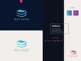 boek logo, web boek ontwerp vector