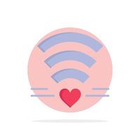 Wifi liefde bruiloft hart abstract cirkel achtergrond vlak kleur icoon vector