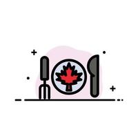 avondeten herfst Canada blad bedrijf vlak lijn gevulde icoon vector banier sjabloon