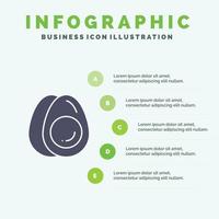 ei eieren vakantie Pasen solide icoon infographics 5 stappen presentatie achtergrond vector