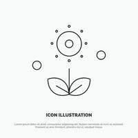 flora bloemen bloem natuur voorjaar lijn icoon vector