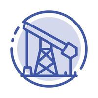 bouw industrie olie gas- blauw stippel lijn lijn icoon vector