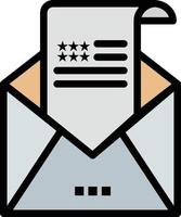 e-mail envelop groet uitnodiging mail vlak kleur icoon vector icoon banier sjabloon