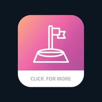 hoek vlag golf sport mobiel app knop android en iOS lijn versie vector