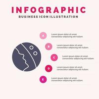 dermatologie droog huid huid huid zorg solide icoon infographics 5 stappen presentatie achtergrond vector