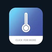 temperatuur thermometer weer mobiel app knop android en iOS glyph versie vector