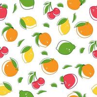 naadloos patroon van verschillend fruit vector