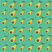 avocado naadloos patroon Aan groen achtergrond. fruit. vector