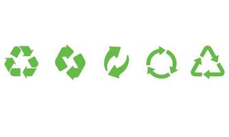 recycle icoon set. recycling groen kleur. vector