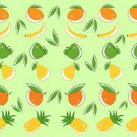 naadloos patroon van verschillend helder fruit vector