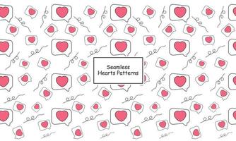 naadloos harten patroon, bericht in roze Aan een wit achtergrond vector