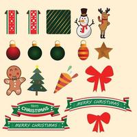 vector Kerstmis banier pak verzameling met illustratie bal en voor natal kerstmis dag en gelukkig nieuw jaar groet Welkom vakantie