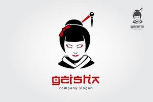 geisha vector logo illustratie. de menselijk logo sjabloon is gemakkelijk en grafisch.