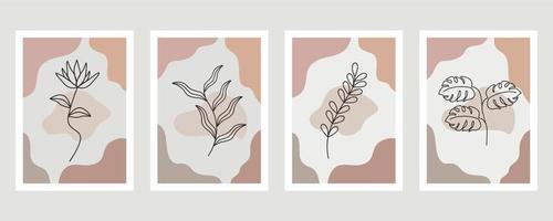 abstracte vorm en blad boho moderne minimalistische clipart vector