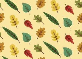 naadloos patroon met verschillend bladeren. mooi natuur structuur in tekenfilm stijl. vector