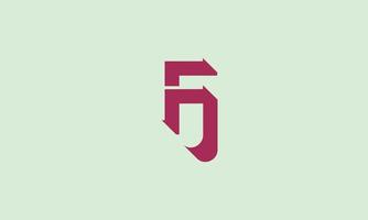 alfabet letters initialen monogram logo fj, jf, f en j vector