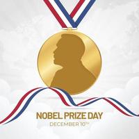 nobel prijs dag december 10e met wit zonnestraal illustratie achtergrond vector