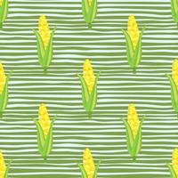 maïs planten naadloos patroon. maïs kolven eindeloos behang. vector